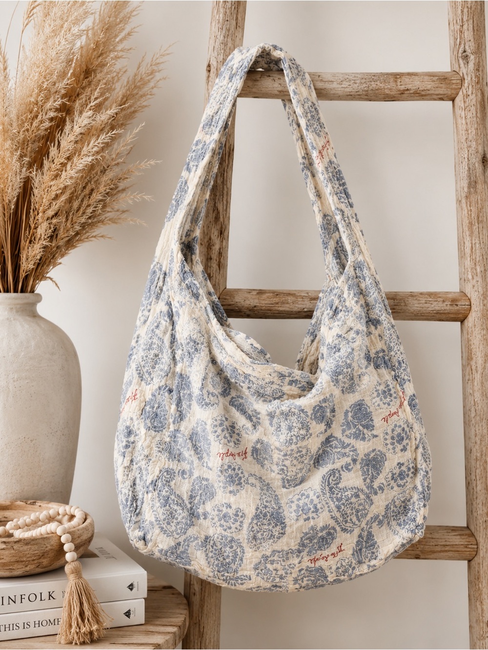 Free People Paisley Gauze Boho Hobo Shoulder Bag